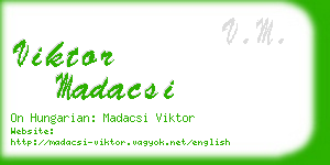 viktor madacsi business card